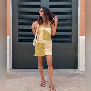 Zara Patchwork Gabardine Dress Size Medium
